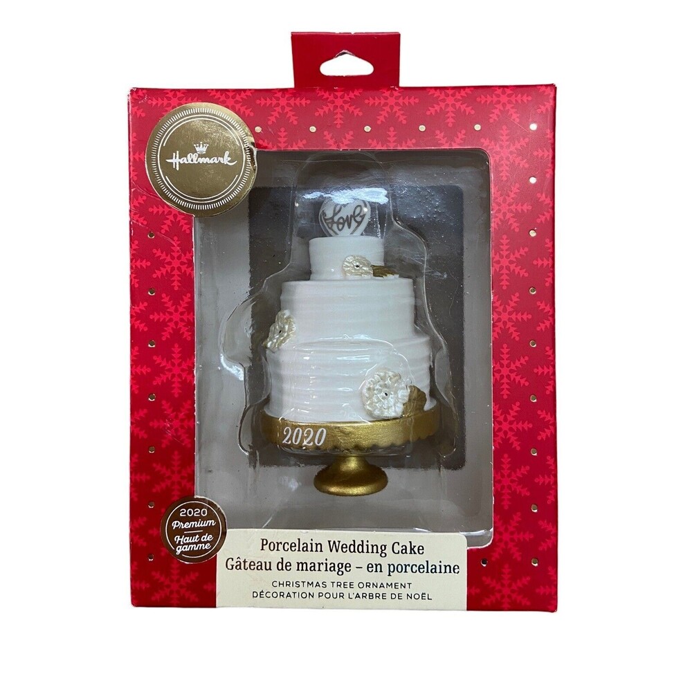 Hallmark Ornament 2020 Wedding Cake Slice Of Love Premium In Gift Box